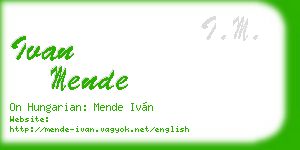ivan mende business card